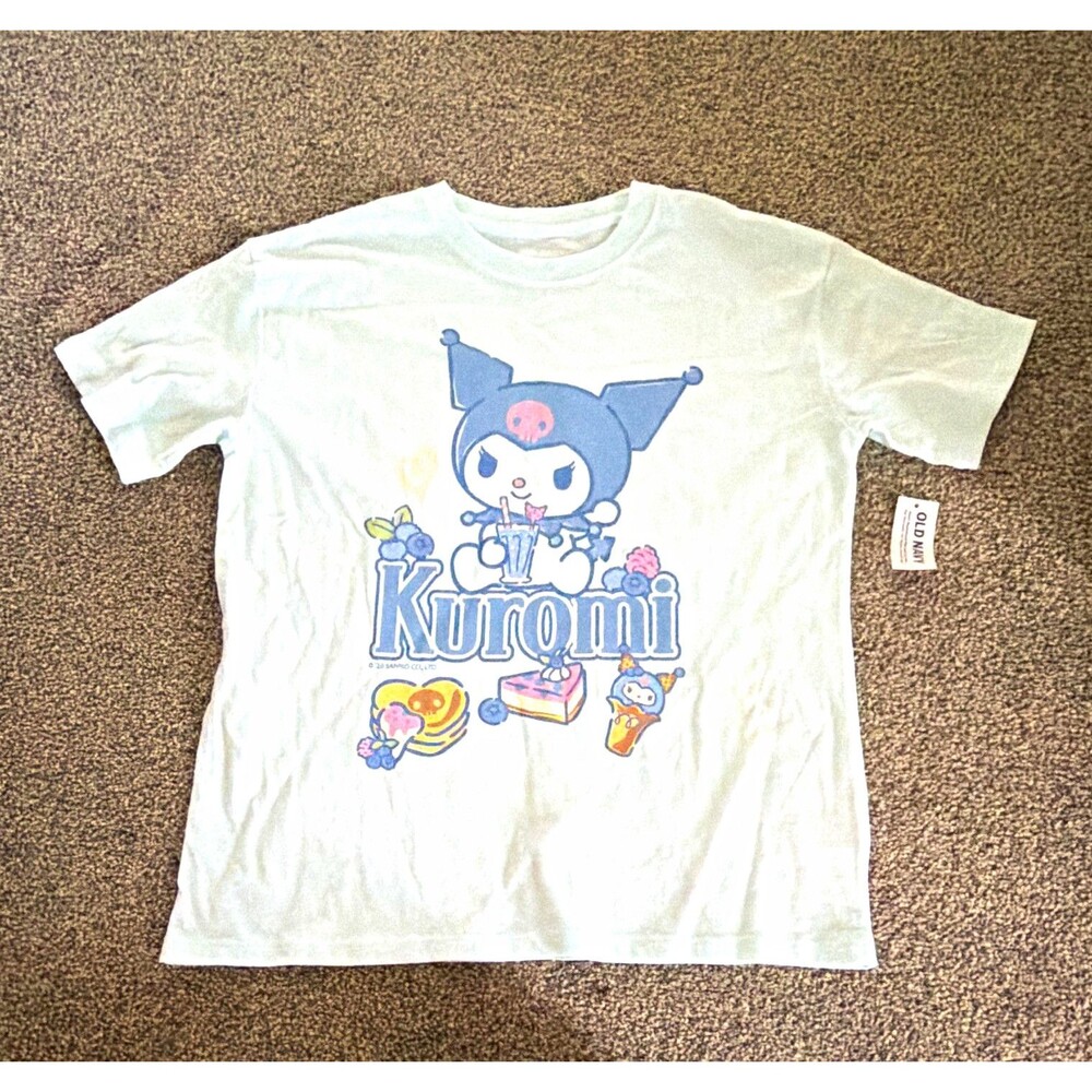 Sanrio Kuromi Girls Blue Graphic Print Crew Neck T-Shirt Size M (8) NWT A4